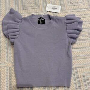 New with tags KATIEJ NYC Lilac Ruffle Sleeve Top